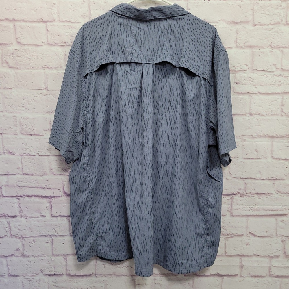 REI Co-Op Blue Short Sleeve Button Shirt Mens XXL Vented Hiking Outdoor Utility - Picture 2 of 8